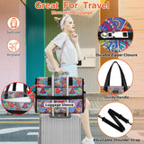 ITIEZY Utility Tote Bag for Women with 18 Pockets - Large Teacher Tote Bag with Zipper Compartment 2 Pcs Everything Bag Nurse Bags for Work, Travel