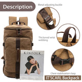IT'SCARL Large backpack for men,Travel backpack,Carry on, Canvas big bag,Work back pack(khaki)