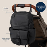 Itzy Ritzy Belong Bucket Backpack – Lightweight Diaper Bag Backpack Featuring 16 Pockets, Bucket Top Opening, Stroller Straps & Changing Pad – Organized and Stylish Everyday Family Backpack (Black)
