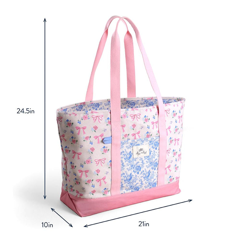 Itzy Ritzy Canvas Mom Tote (Ribbons & Bows)