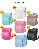 IwaiLoft Ransel Randoseru Backpack Automatic Satchel Japanese School Bag Cherry Blossom Sakura Embroidery PU Bookbag for Girls (Pink)