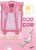 IwaiLoft Ransel Randoseru Backpack Automatic Satchel Japanese School Bag Cherry Blossom Sakura Embroidery PU Bookbag for Girls (Pink)