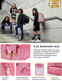 IwaiLoft Ransel Randoseru Backpack Automatic Satchel Japanese School Bag Cherry Blossom Sakura Embroidery PU Bookbag for Girls (Pink)