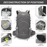 IX INOXTO 20L Hydration Backpack, Waterproof Hiking Internal Frame Backpacks with 2L Hydration Water Bladder and Rain Cover for Men, Lightweight Travel Daypack for Cycling,Camping,Ski (grey)