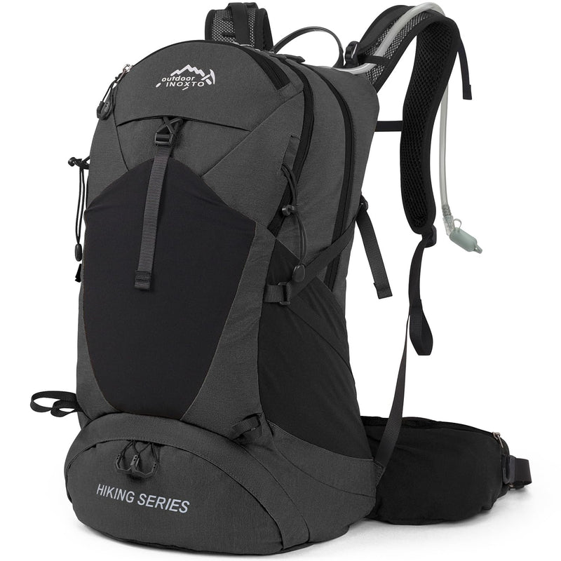 IX INOXTO Hiking Backpack, 26L/40L Waterproof Hiking Daypack with 3L Water Bladder and Rain Cover, Lightweight Travel Camping Backpack for Men Women (Black)