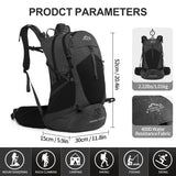 IX INOXTO Hiking Backpack, 26L/40L Waterproof Hiking Daypack with 3L Water Bladder and Rain Cover, Lightweight Travel Camping Backpack for Men Women (Black)