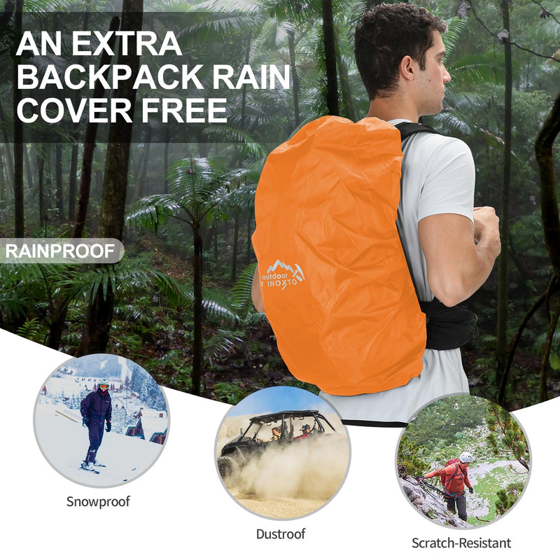 IX INOXTO Hiking Backpack, 26L/40L Waterproof Hiking Daypack with 3L Water Bladder and Rain Cover, Lightweight Travel Camping Backpack for Men Women (Black)
