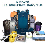 IX INOXTO Hiking Backpack, 26L/40L Waterproof Hiking Daypack with 3L Water Bladder and Rain Cover, Lightweight Travel Camping Backpack for Men Women (Blue)