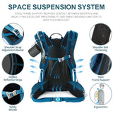 IX INOXTO Hiking Backpack, 26L/40L Waterproof Hiking Daypack with 3L Water Bladder and Rain Cover, Lightweight Travel Camping Backpack for Men Women (Blue)