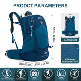 IX INOXTO Hiking Backpack, 26L/40L Waterproof Hiking Daypack with 3L Water Bladder and Rain Cover, Lightweight Travel Camping Backpack for Men Women (Blue)