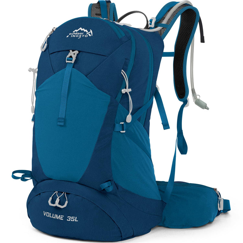 IX INOXTO Hiking Backpack, 26L/40L Waterproof Hiking Daypack with 3L Water Bladder and Rain Cover, Lightweight Travel Camping Backpack for Men Women (Blue)