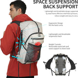 IX INOXTO Hiking Backpack for Men and Women, 30L Waterproof Camping Backpack with 3L Water Bladder and Rain Cover, Lightweight Outdoor Sport Travel Daypack Rucksack for Climbing Cycling (Light gray)