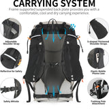 IX INOXTO Hiking Backpack for Men and Women, 30L Waterproof Camping Backpack with 3L Water Bladder and Rain Cover, Lightweight Outdoor Sport Travel Daypack Rucksack for Climbing Cycling (Light gray)