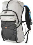 IX INOXTO Hiking Backpack for Men and Women, 30L Waterproof Camping Backpack with 3L Water Bladder and Rain Cover, Lightweight Outdoor Sport Travel Daypack Rucksack for Climbing Cycling (Light gray)