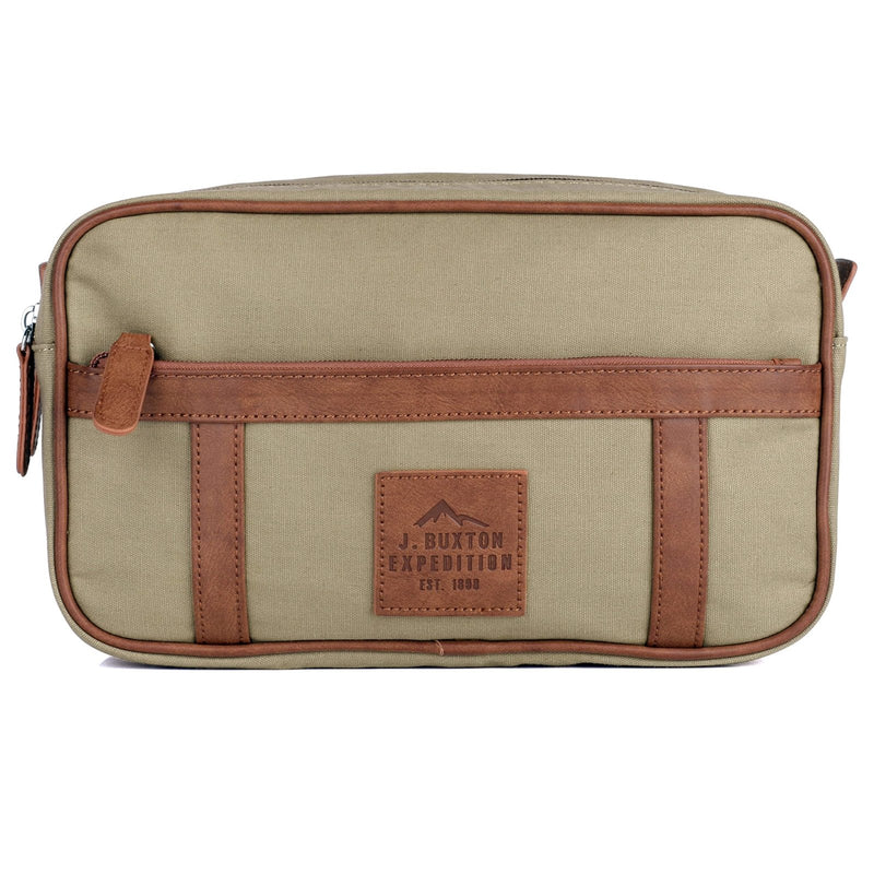 J. Buxton Expedition II Huntington Gear Double Zip Travel Kit Olive