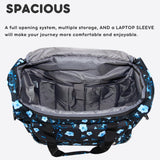 J World Donna Rolling Tote Bag on Wheels for Women. Roller Laptop Briefcase. Overnight Weekender Teachers Work, Night Bloom