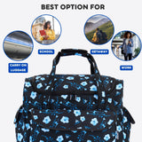 J World Donna Rolling Tote Bag on Wheels for Women. Roller Laptop Briefcase. Overnight Weekender Teachers Work, Night Bloom