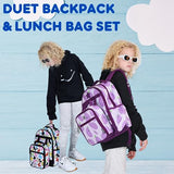 J World Duet Kids Backpack & Lunch Box Set For Boys & Girls Pre - K to Elementary School, Spaceship