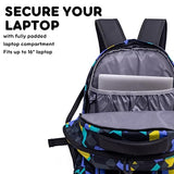 J World New York Atom Laptop Backpack – Ergonomic Backpack for School with Air Mesh Padded Shoulder Straps – 600D Polyester Work Backpack for Men and Women – Stylish Design (CAMO)