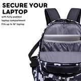 J World New York Atom Laptop Backpack – Ergonomic Backpack for School with Air Mesh Padded Shoulder Straps – 600D Polyester Work Backpack for Men and Women – Stylish Design (CAMO)