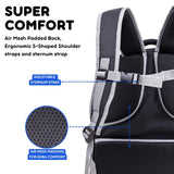 J World New York Atom Laptop Backpack – Ergonomic Backpack for School with Air Mesh Padded Shoulder Straps – 600D Polyester Work Backpack for Men and Women – Stylish Design (BLACK)