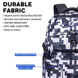 J World New York Atom Laptop Backpack – Ergonomic Backpack for School with Air Mesh Padded Shoulder Straps – 600D Polyester Work Backpack for Men and Women – Stylish Design (CAMO)