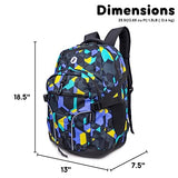 J World New York Atom Laptop Backpack – Ergonomic Backpack for School with Air Mesh Padded Shoulder Straps – 600D Polyester Work Backpack for Men and Women – Stylish Design (CAMO)