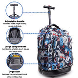 J World New York Sunny Rolling Backpack for Kids and Adults, Graffiti, 17 X 11.5X 5.5" (H X W X D)"
