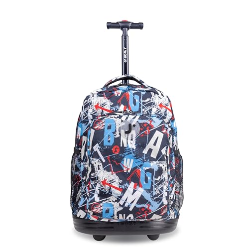 J World New York Sunny Rolling Backpack for Kids and Adults, Graffiti, 17 X 11.5X 5.5" (H X W X D)" | Backpacks4Less
