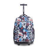 J World New York Sunny Rolling Backpack for Kids and Adults, Graffiti, 17 X 11.5X 5.5
