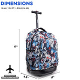 J World New York Sunny Rolling Backpack for Kids and Adults, Graffiti, 17 X 11.5X 5.5" (H X W X D)"