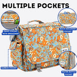 J World New York Thomas Laptop Messenger Bag for Women & Men. Girls Computer Bookbag, Retro Bloom