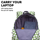 J World Oz Middle School Backpack for Kids. Cute Laptop Bookbag for Girls Boys, Matcha Checkers
