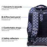 J World Sundance Laptop Rolling Backpack for Girls Boys. Roller Bookbag with Wheels, Line