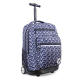 J World Sundance Laptop Rolling Backpack for Girls Boys. Roller Bookbag with Wheels, Line