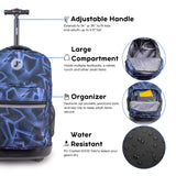 J World Sunrise Kids Rolling Backpack for Girls Boys. Roller Bookbag With Wheels For School, Disco
