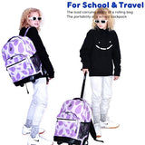 J World Sunrise Kids Rolling Backpack for Girls Boys. Roller Bookbag With Wheels For School, Disco
