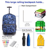 J World Sunrise Kids Rolling Backpack for Girls Boys. Roller Bookbag With Wheels For School, Disco