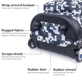 J World Sunrise Kids Rolling Backpack with Wheels for Girls Boys, Roller Bookbag for School, 18 x 13 x 9 Inches, Camo
