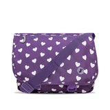 J World Terry Cute Messenger Bag for Girls & Women. Kids Small School Shoulder Bag, Purple Heart