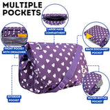 J World Terry Cute Messenger Bag for Girls & Women. Kids Small School Shoulder Bag, Purple Heart