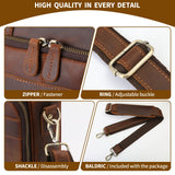 Jack&Chris Full Grain Leather Briefcase for Men,Business Messenger Bag Laptop Bag Attache Case 15.6",MB005 - 9L…