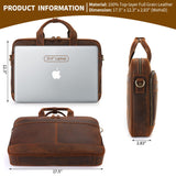 Jack&Chris Full Grain Leather Briefcase for Men,Business Messenger Bag Laptop Bag Attache Case 15.6",MB005 - 9L…