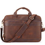 Jack&Chris Full Grain Leather Briefcase for Men,Business Messenger Bag Laptop Bag Attache Case 15.6",MB005 - 9L…