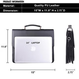 Jack&Chris Mens New PU Leather Attache Briefcase Traditional Messenger Lawyer Bag, MBYX015