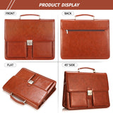 Jack&Chris® Mens New PU Leather Briefcase Messenger Bag Laptop Bag, MBYX015 - B (Red)
