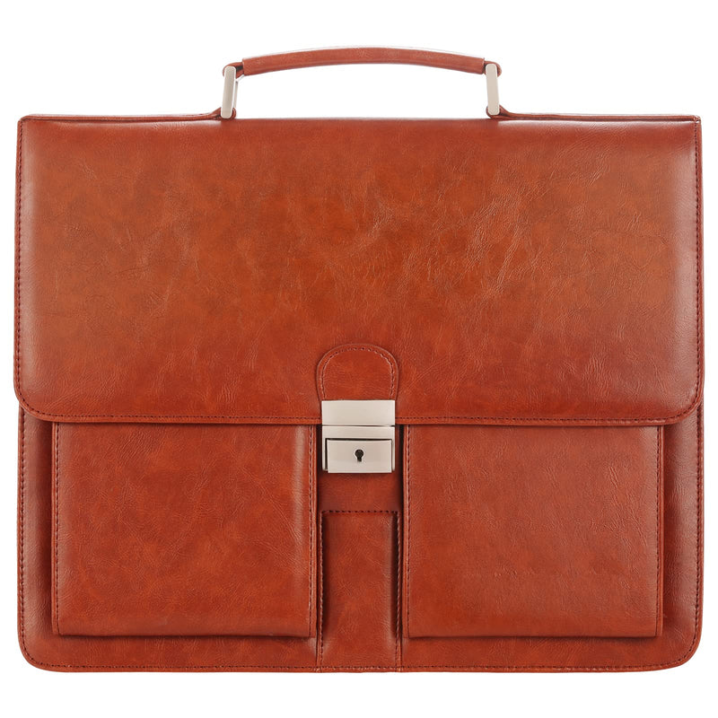 Jack&Chris® Mens New PU Leather Briefcase Messenger Bag Laptop Bag, MBYX015 - B (Red)