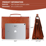 Jack&Chris® Mens New PU Leather Briefcase Messenger Bag Laptop Bag, MBYX015 - B (Red)