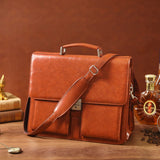 Jack&Chris® Mens New PU Leather Briefcase Messenger Bag Laptop Bag, MBYX015 - B (Red)