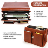 Jack&Chris® Mens New PU Leather Briefcase Messenger Bag Laptop Bag, MBYX015 - B (Red)